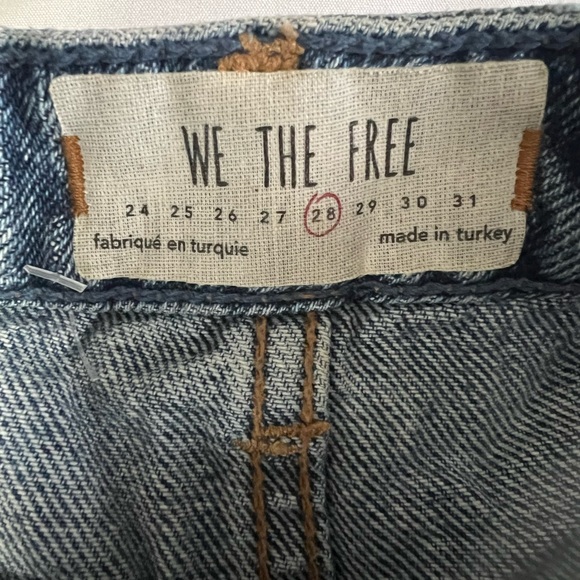 We the Free Fly Distressed Frayed Hem Mini Skirt Denim Skirt Acid Washed - Picture 2 of 4